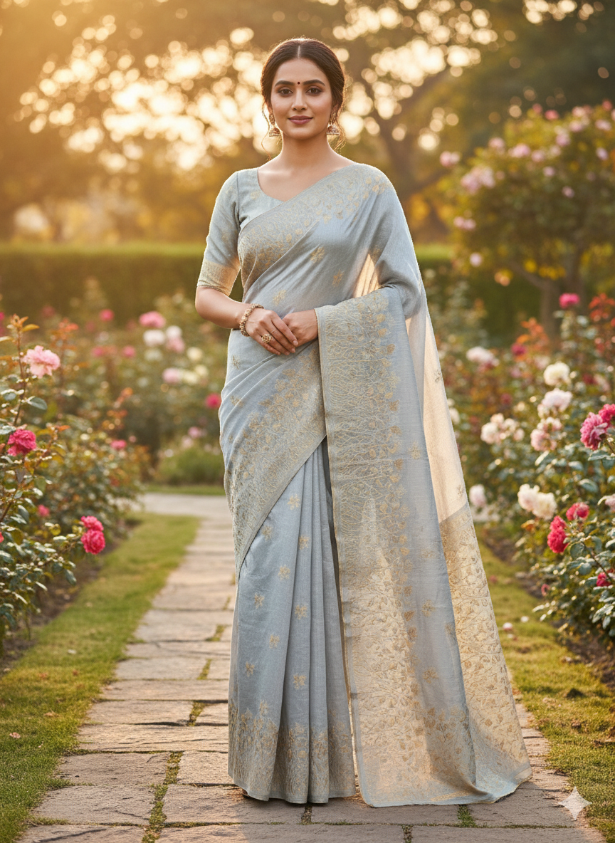 Raw Silk Saree - (Code 048)
