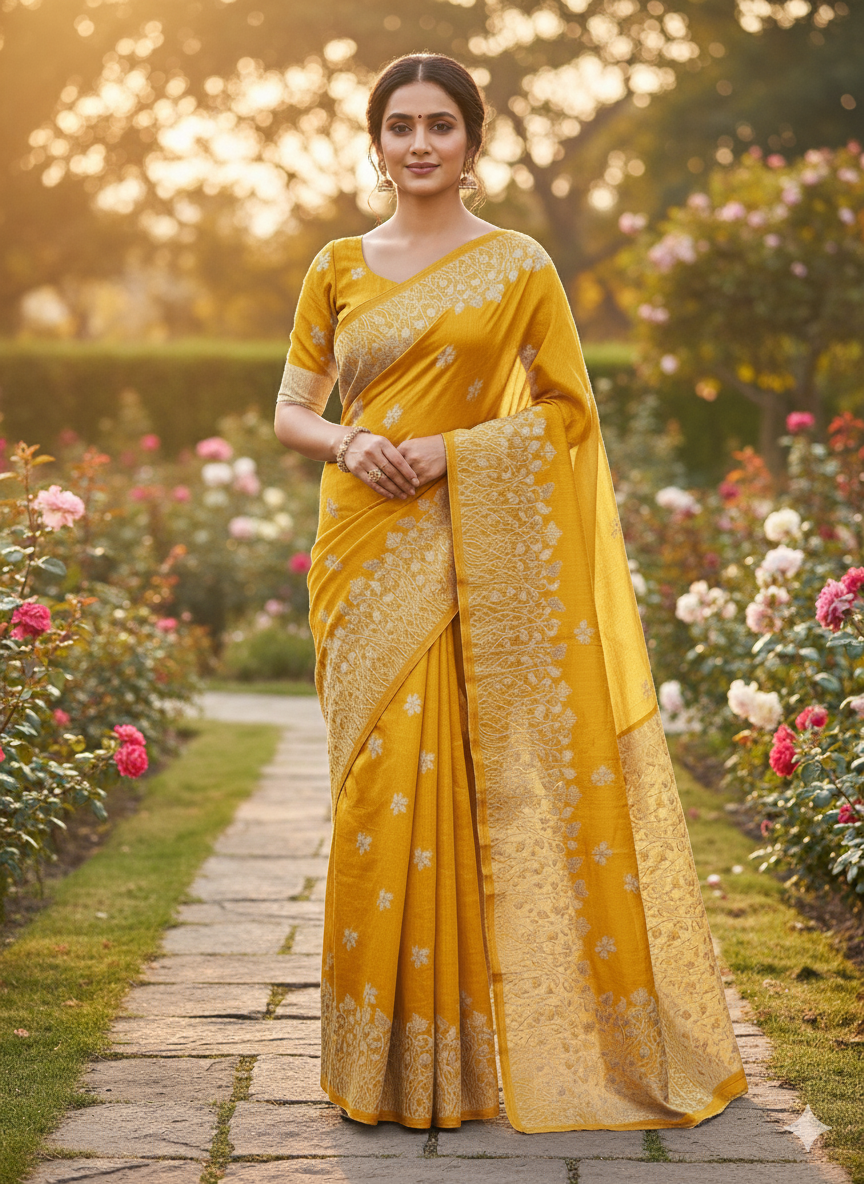 Raw Silk Saree - (Code 049)