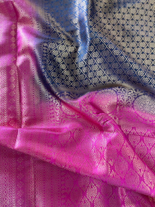 Brocade Semi-Silk Soft Sarees - (Code 028)