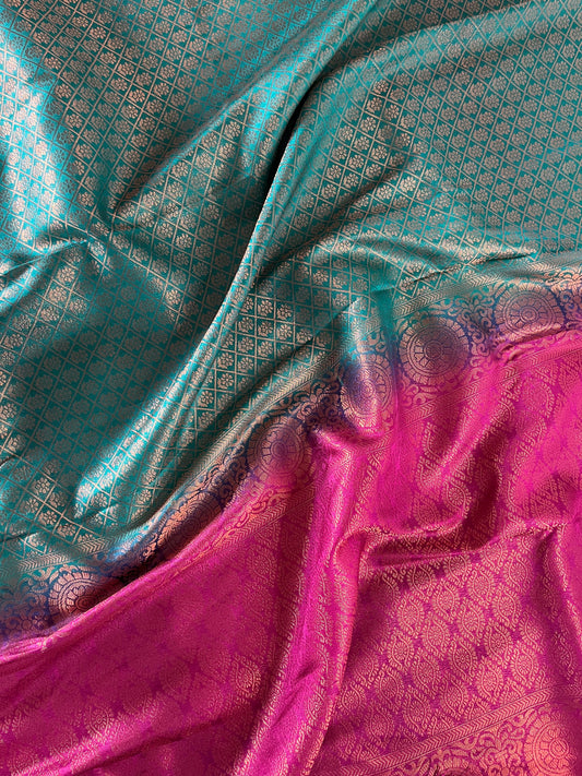 Brocade Semi-Silk Soft Sarees - (Code 027)